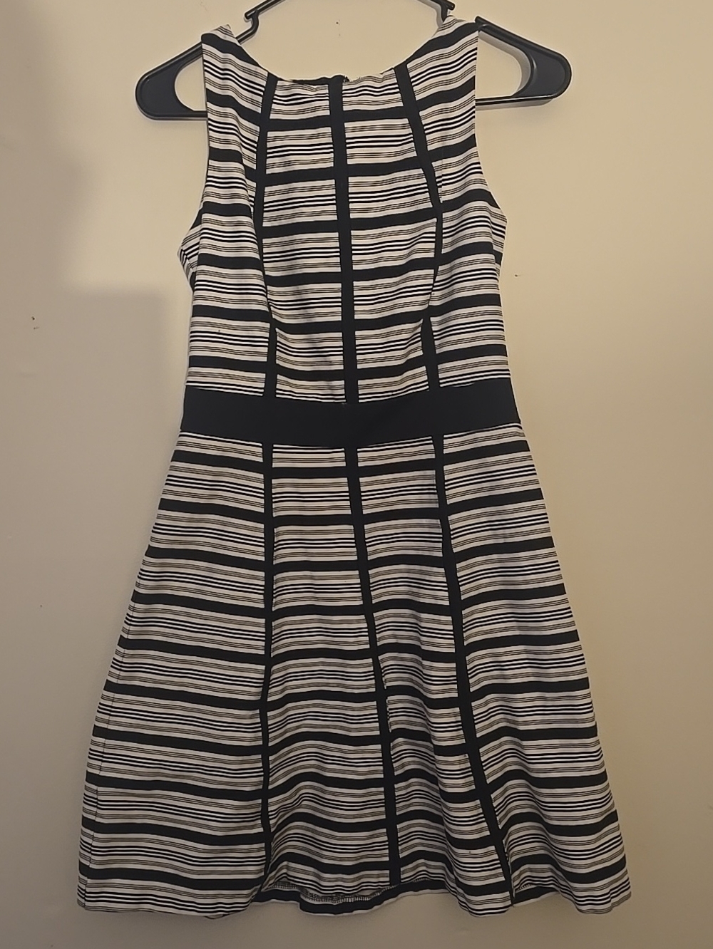 American Living Black & White Striped Fit-and-Flare Dress
